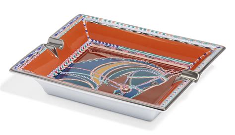 Porcelain Ashtray in Multicolor .